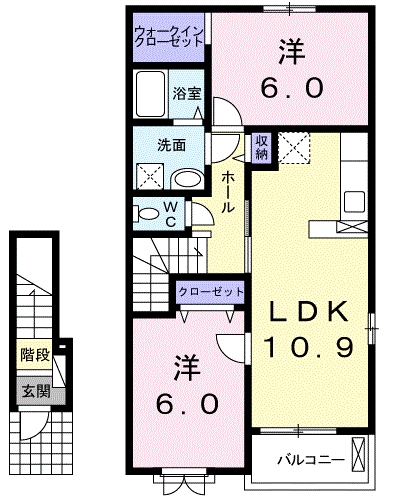 [家電付き] ジャグアル三津屋の間取り