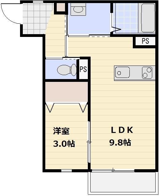 蕨市中央のアパートの間取り