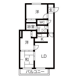 札幌市豊平区月寒西二条のマンションの間取り