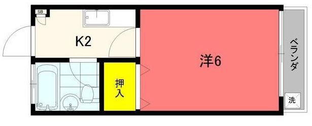 鹿児島市東谷山のマンションの間取り