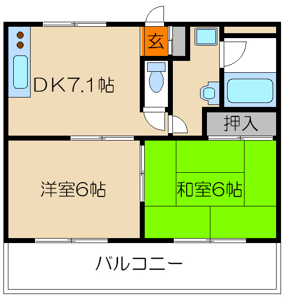 上阿達谷口マンションの間取り