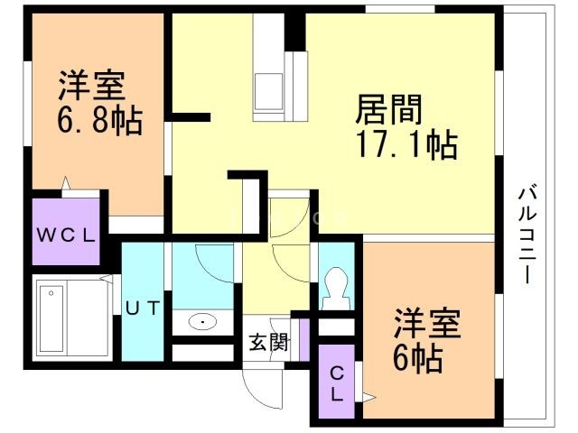 函館市青柳町のアパートの間取り