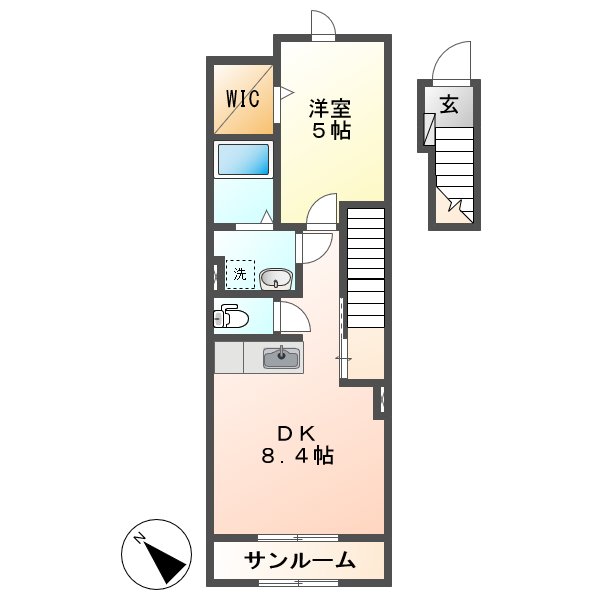 水島臨海鉄道 栄駅 徒歩15分 2階建 築15年の間取り写真