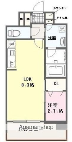 ＪＲ鹿児島本線 竹下駅 徒歩20分 10階建 築9年の間取り写真