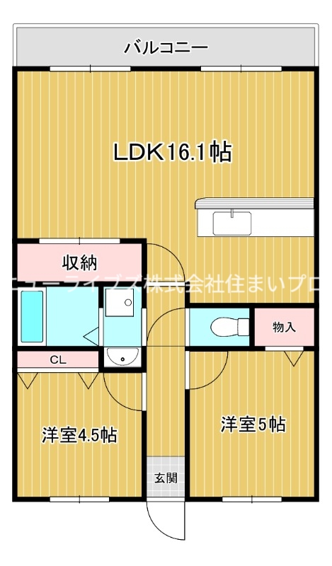 京阪本線 香里園駅 徒歩13分 4階建 築32年の間取り写真