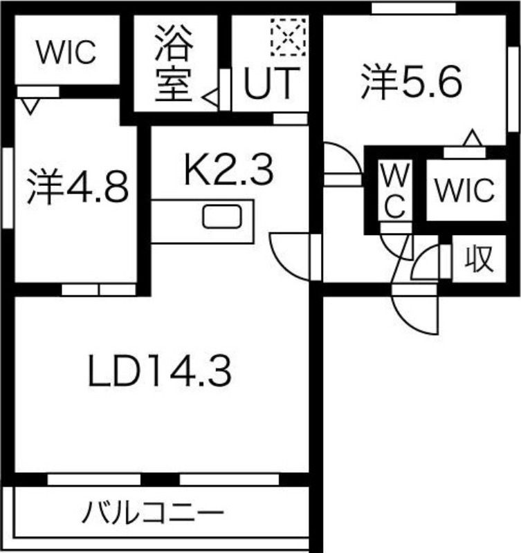 ＪＲ函館本線 手稲駅 徒歩10分 4階建 築4年の間取り写真