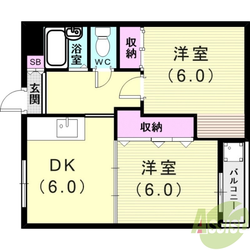 神戸市垂水区上高丸のマンションの間取り