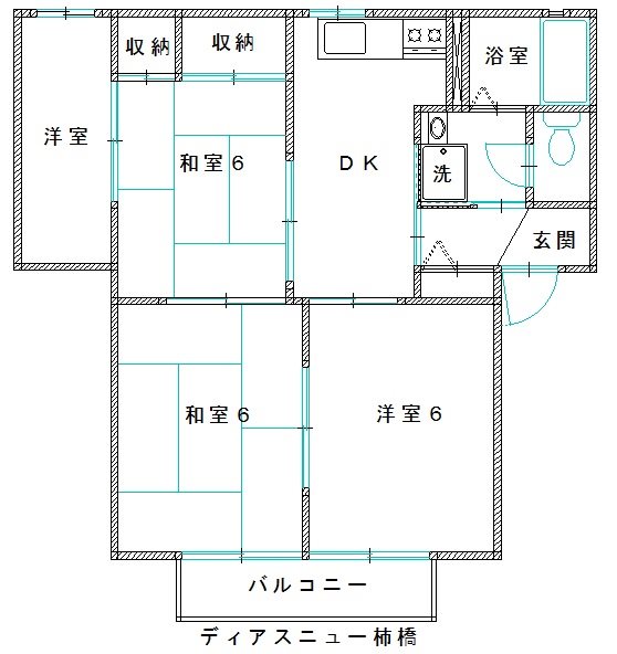 セントラルハイツB棟の間取り