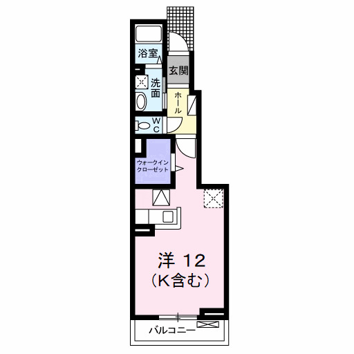 北九州市小倉南区下南方のアパートの間取り