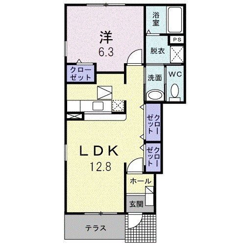 大川市大字荻島のアパートの間取り