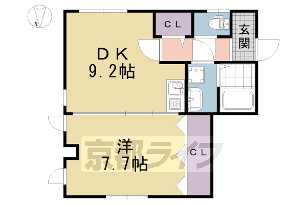 桃山町泰長老貸家の間取り