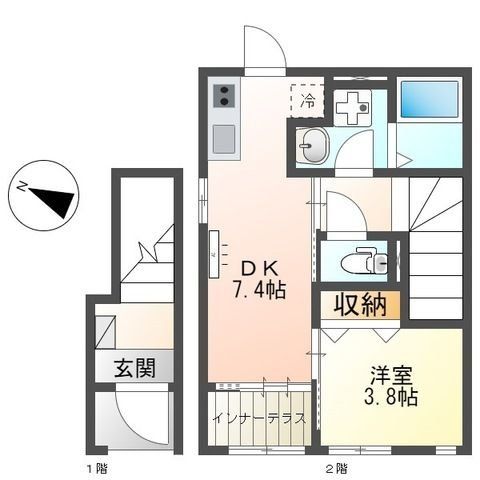 福生市志茂のアパートの間取り