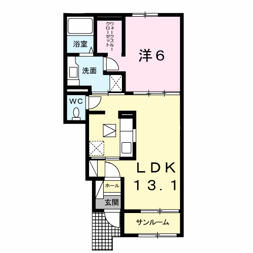 五泉市旭町のアパートの間取り