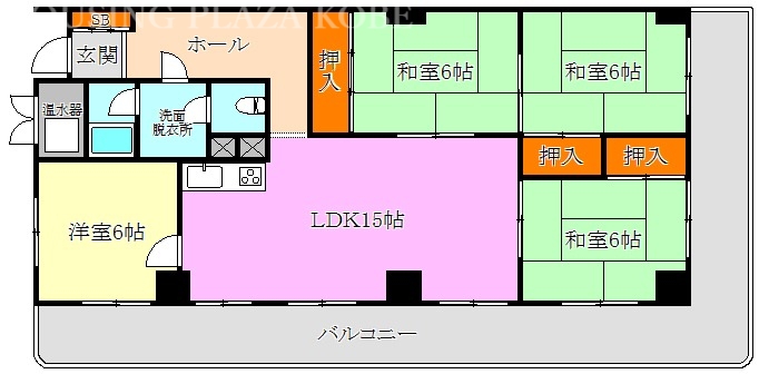 神戸市須磨区潮見台町のマンションの間取り