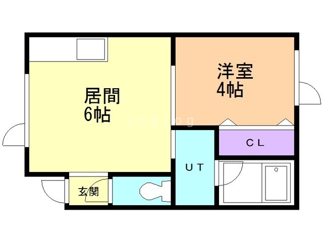 【札幌市手稲区富丘一条のアパートの間取り】