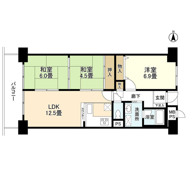 ライオンズマンション高槻の間取り