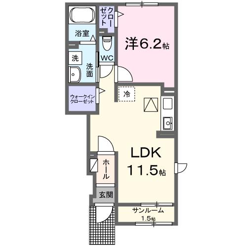 碧南市伊勢町のアパートの間取り