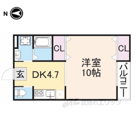 長浜市宮司町のアパートの間取り