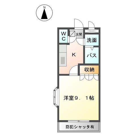 瀬戸市西米泉町のアパートの間取り