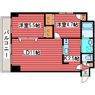 パルコートＤＥＮの間取り