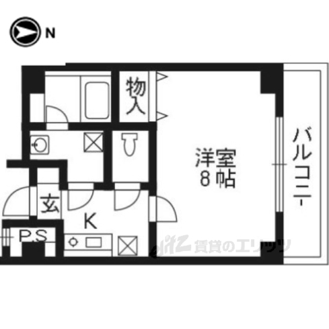 京都市下京区御供石町のマンションの間取り