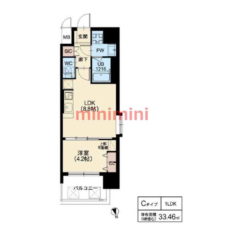 大阪市東淀川区西淡路のマンションの間取り