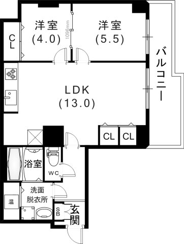 ネオハイツ三宮の間取り