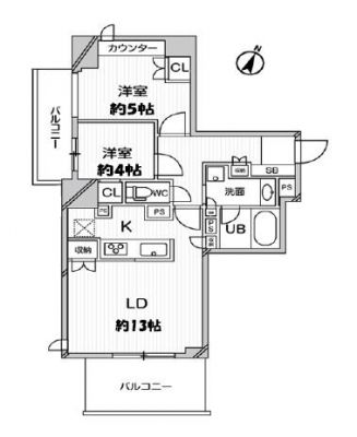 ドゥーエ大宮の間取り