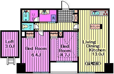 さいたま市大宮区仲町のマンションの間取り