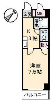 広島市東区牛田本町のマンションの間取り