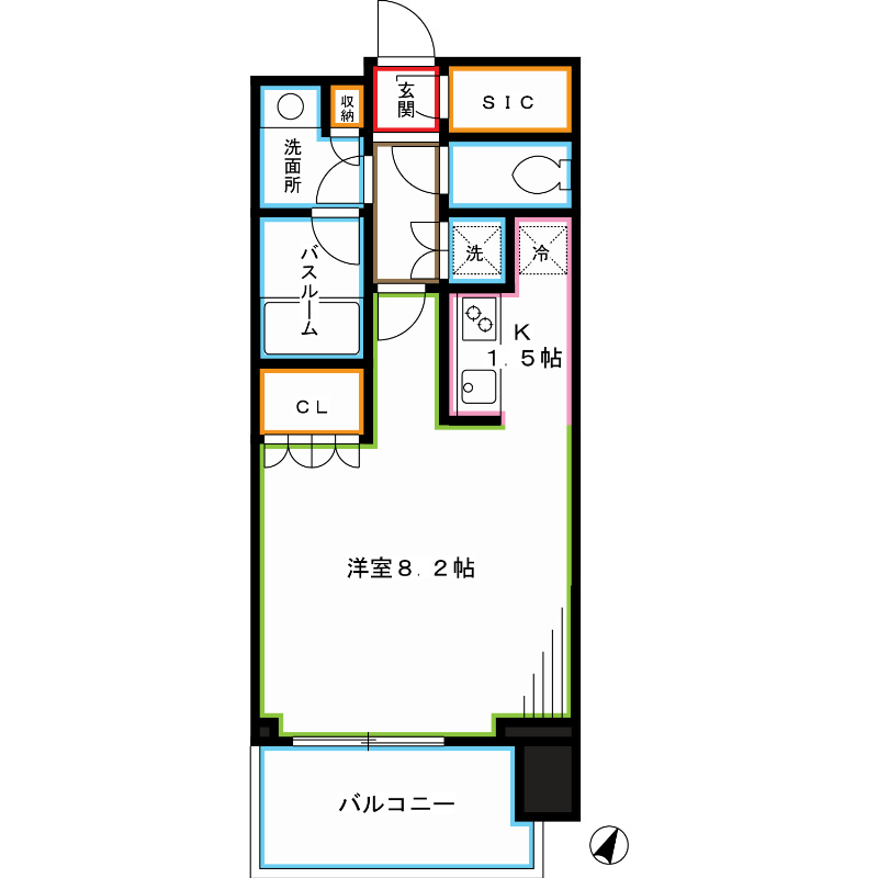 中野区東中野のマンションの間取り