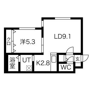 札幌市西区琴似四条のマンションの間取り