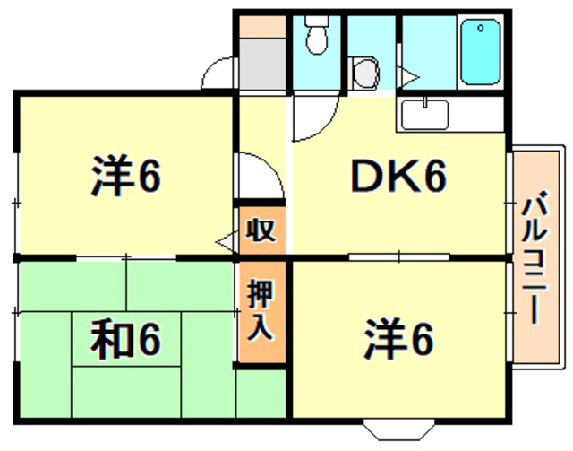 神戸市須磨区車のアパートの間取り