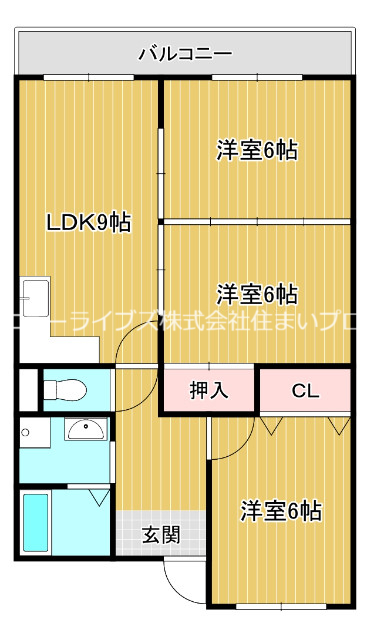 門真市東江端町のマンションの間取り