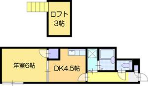 江別市文京台東町のアパートの間取り