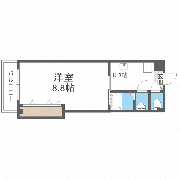 大阪市港区三先のマンションの間取り