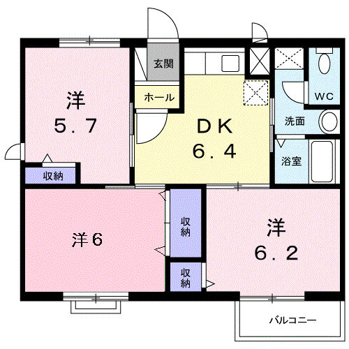 呉市安浦町大字三津口のアパートの間取り