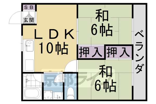 ハイツ西裏の間取り