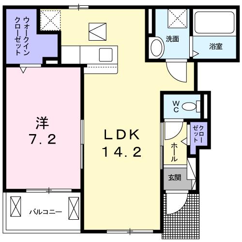 西条市樋之口のアパートの間取り