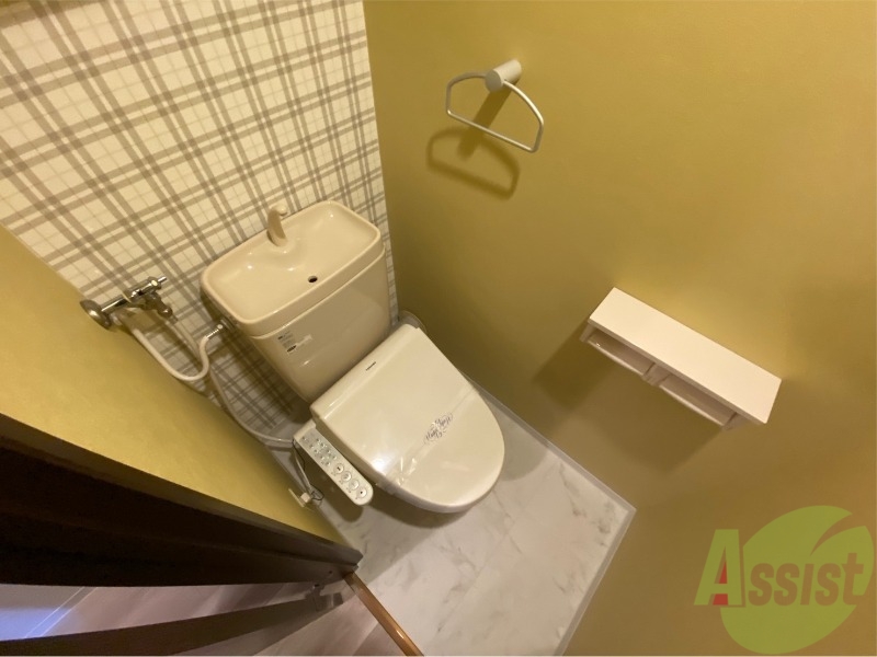 トイレ　ウォシュレット機能がついたトイレ。安心して使用できますね。