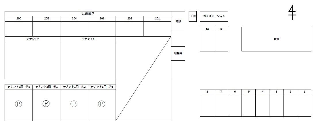 駐車場　配置図です。