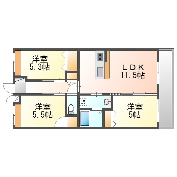 福木パレス　ヤブの間取り