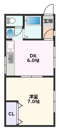 ＪＲ東海道本線 千里丘駅 徒歩10分 2階建 築44年の間取り写真