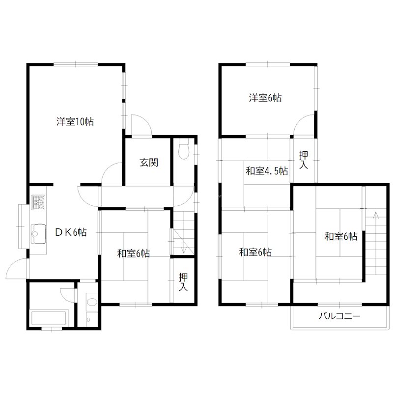 二屋貸家の間取り写真