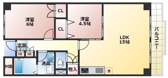 リバージュ住吉の間取り写真
