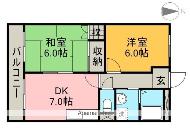 名鉄常滑線 大同町駅 徒歩19分 4階建 築38年の間取り写真