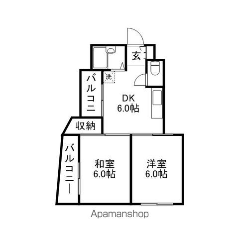 ＪＲ鹿児島本線 竹下駅 徒歩5分 4階建 築40年の間取り写真