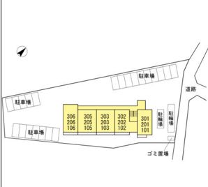 駐車場　グランマールの区画図です。