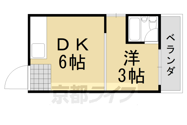 京都市西京区大枝塚原町のマンションの間取り