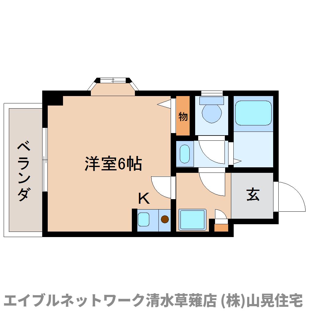 【静岡市駿河区中吉田のマンションの間取り】